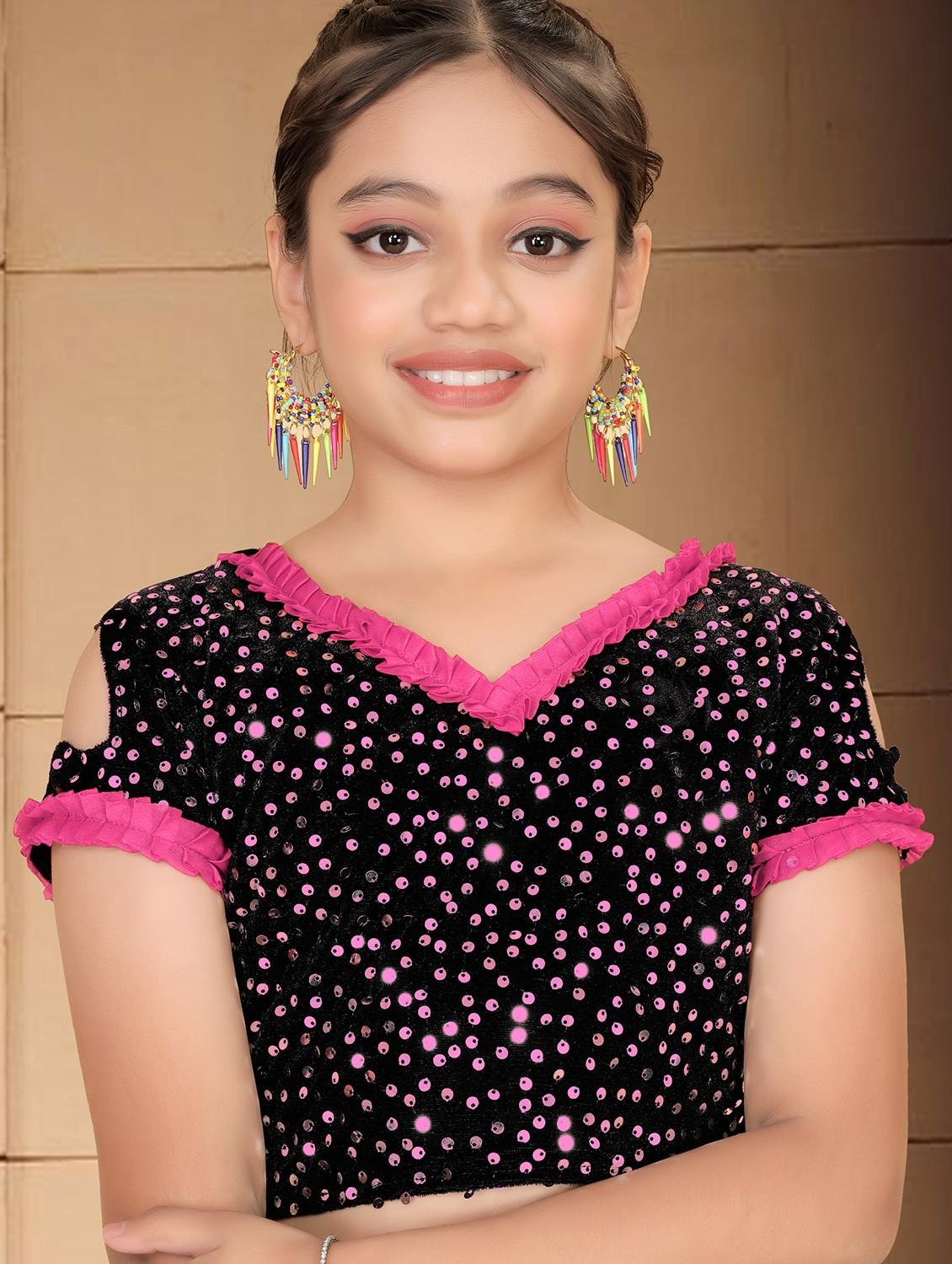 girls embellished ready to wear ruffle saree - 22060598 - Standard Image - 3