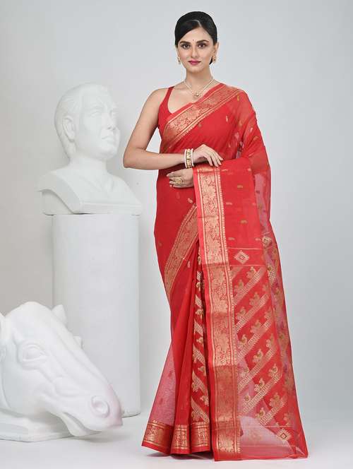 women self design tant saree - 22060632 -  Standard Image - 0