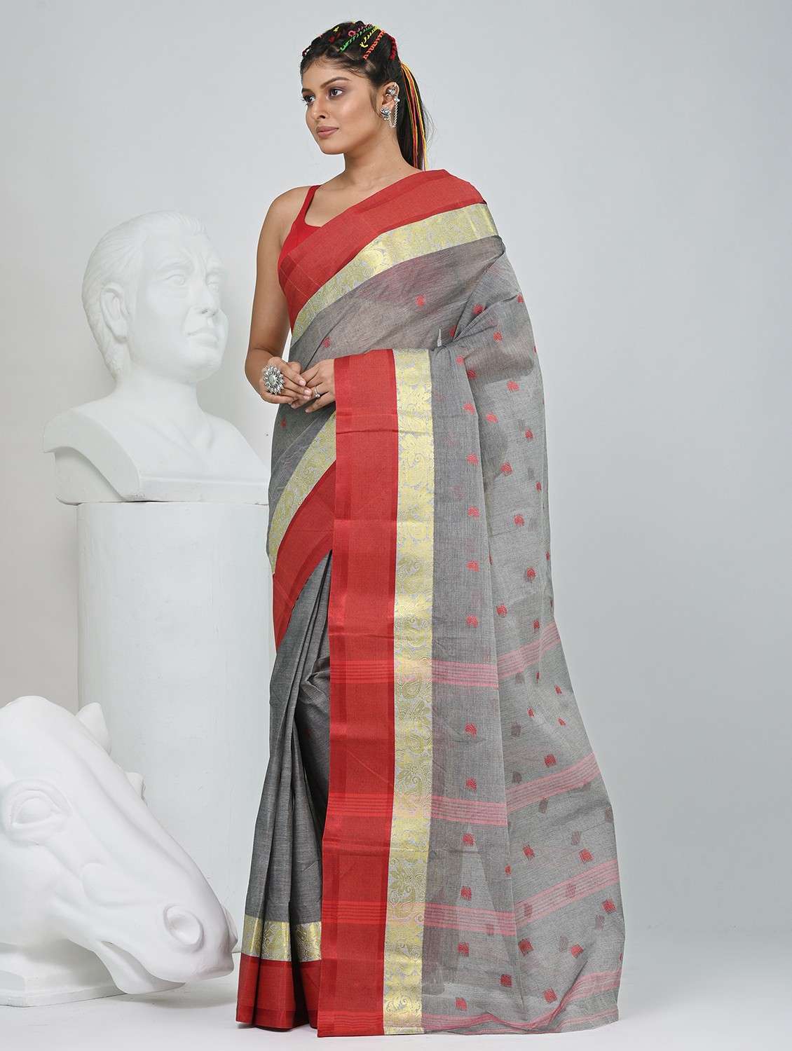 women self design tant saree - 22060650 - Standard Image - 3