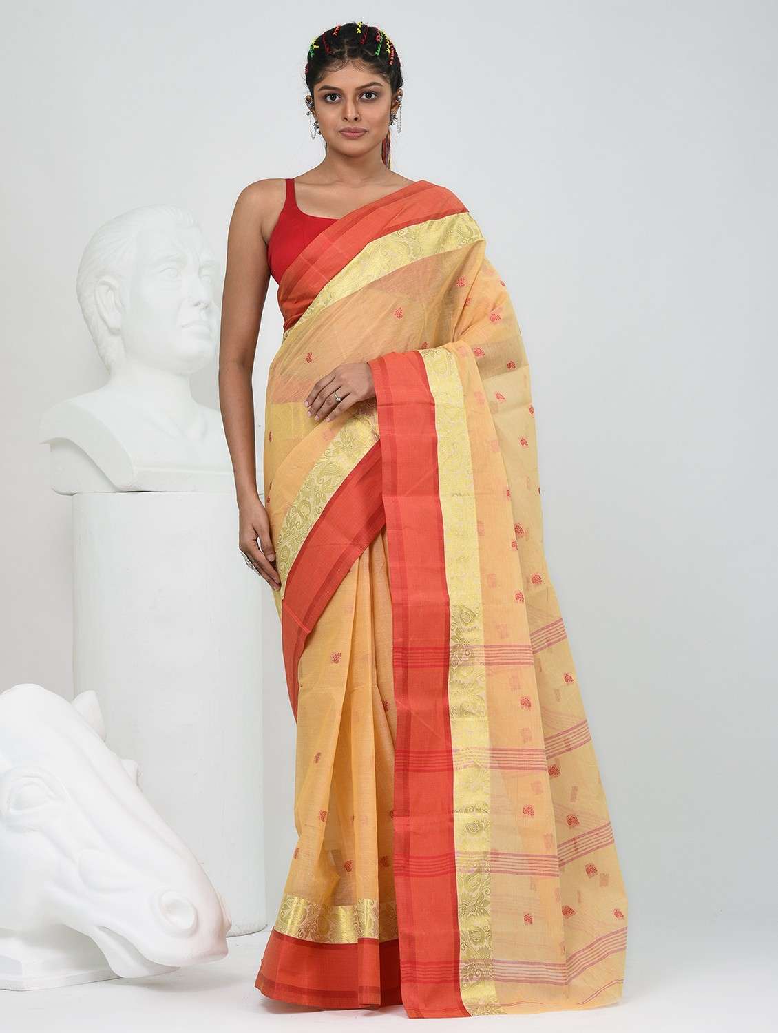 women self design tant saree