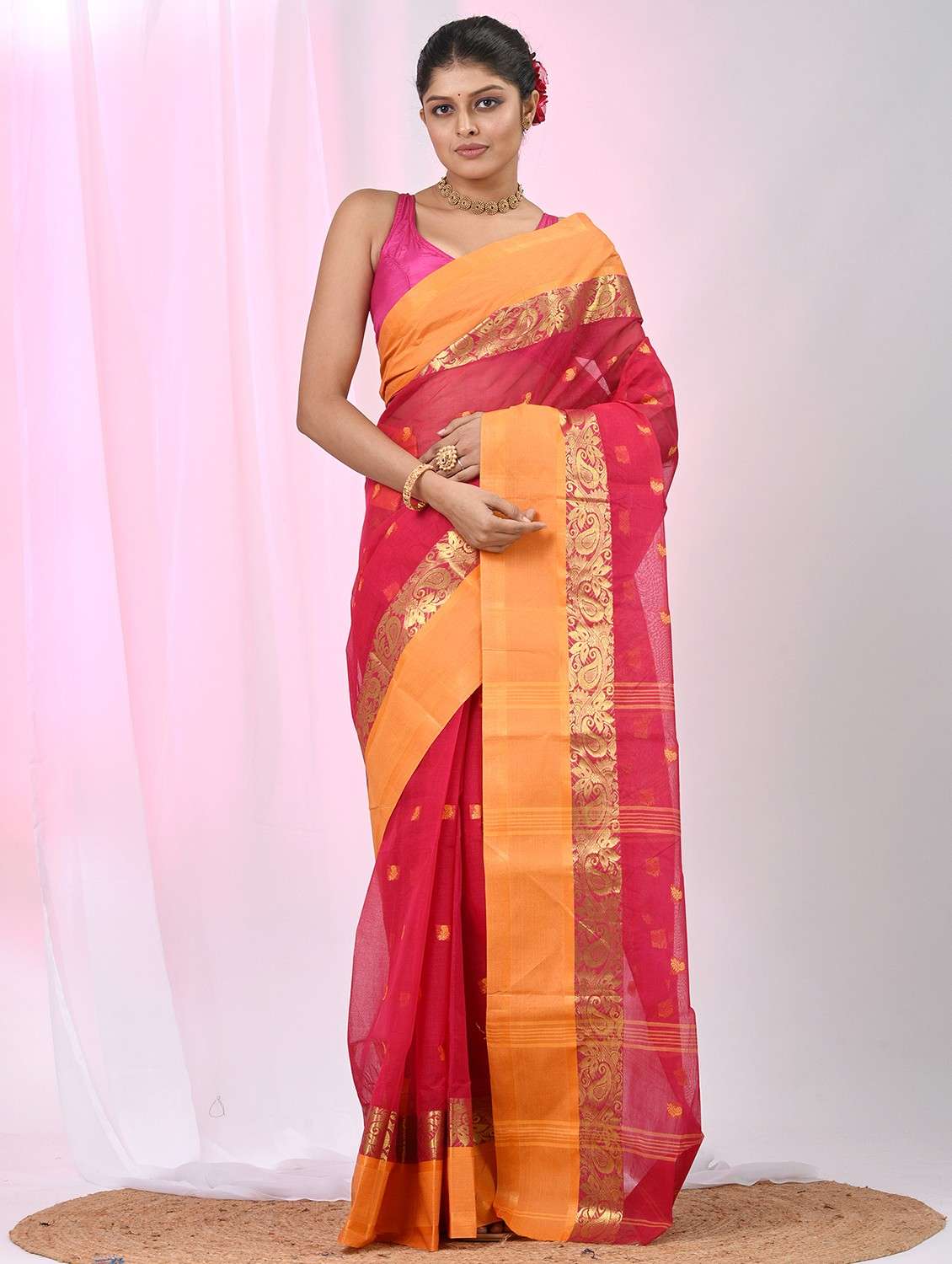 women self design tant saree - 22060652 -  Zoom Image - 0