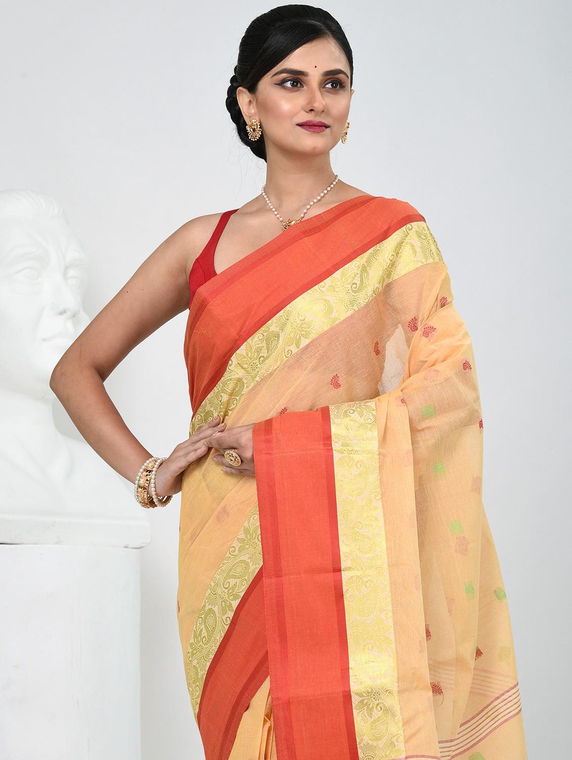 women self design tant saree - 22060653 - Standard Image - 3