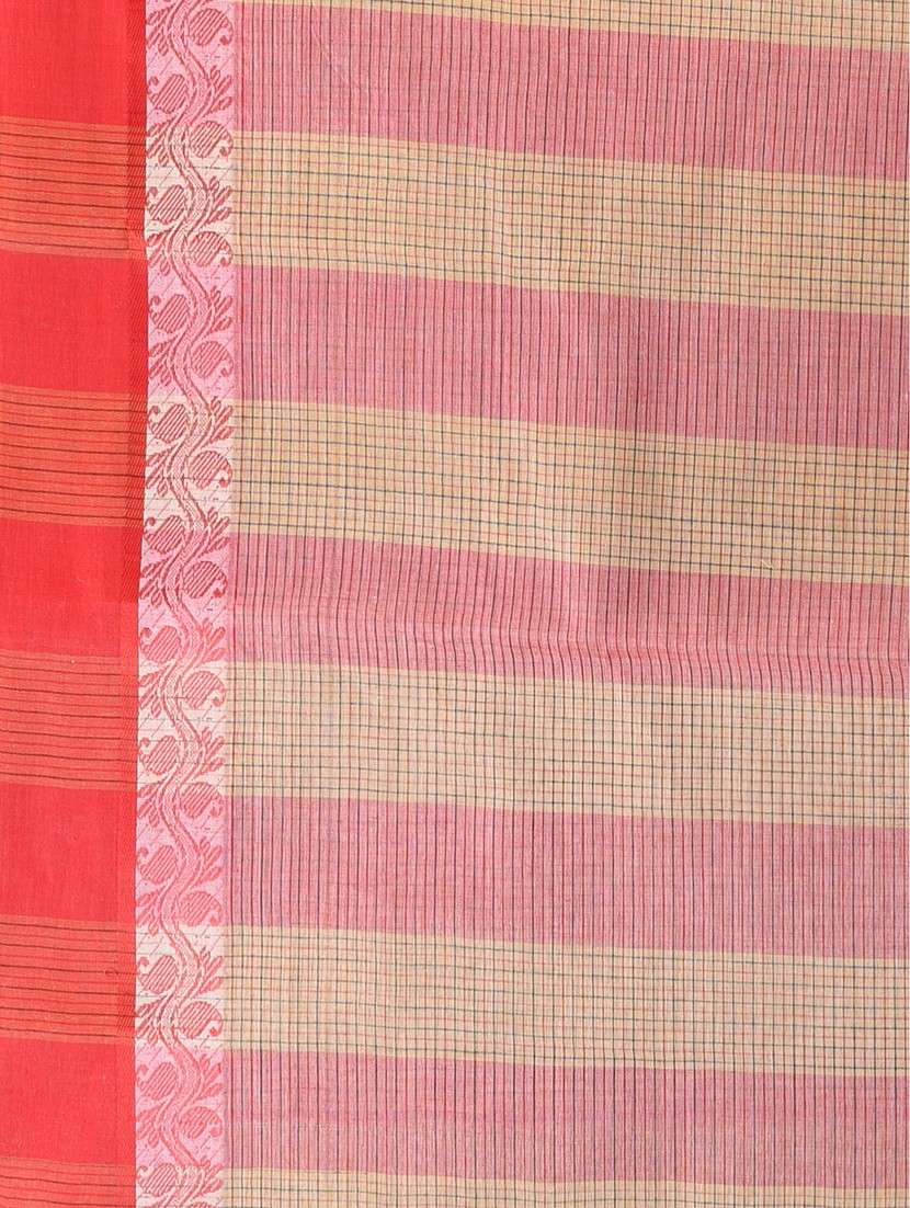 women checkered handloom saree - 22060655 - Standard Image - 5