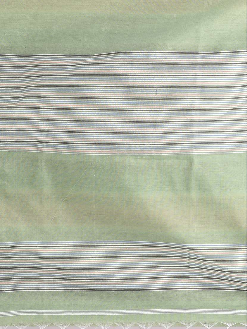 women striped handloom saree with blouse - 22060681 -  Standard Image - 5