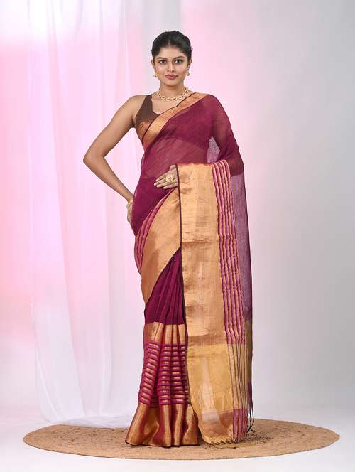 women self design handloom saree with blouse - 22060694 - Standard Image - 0