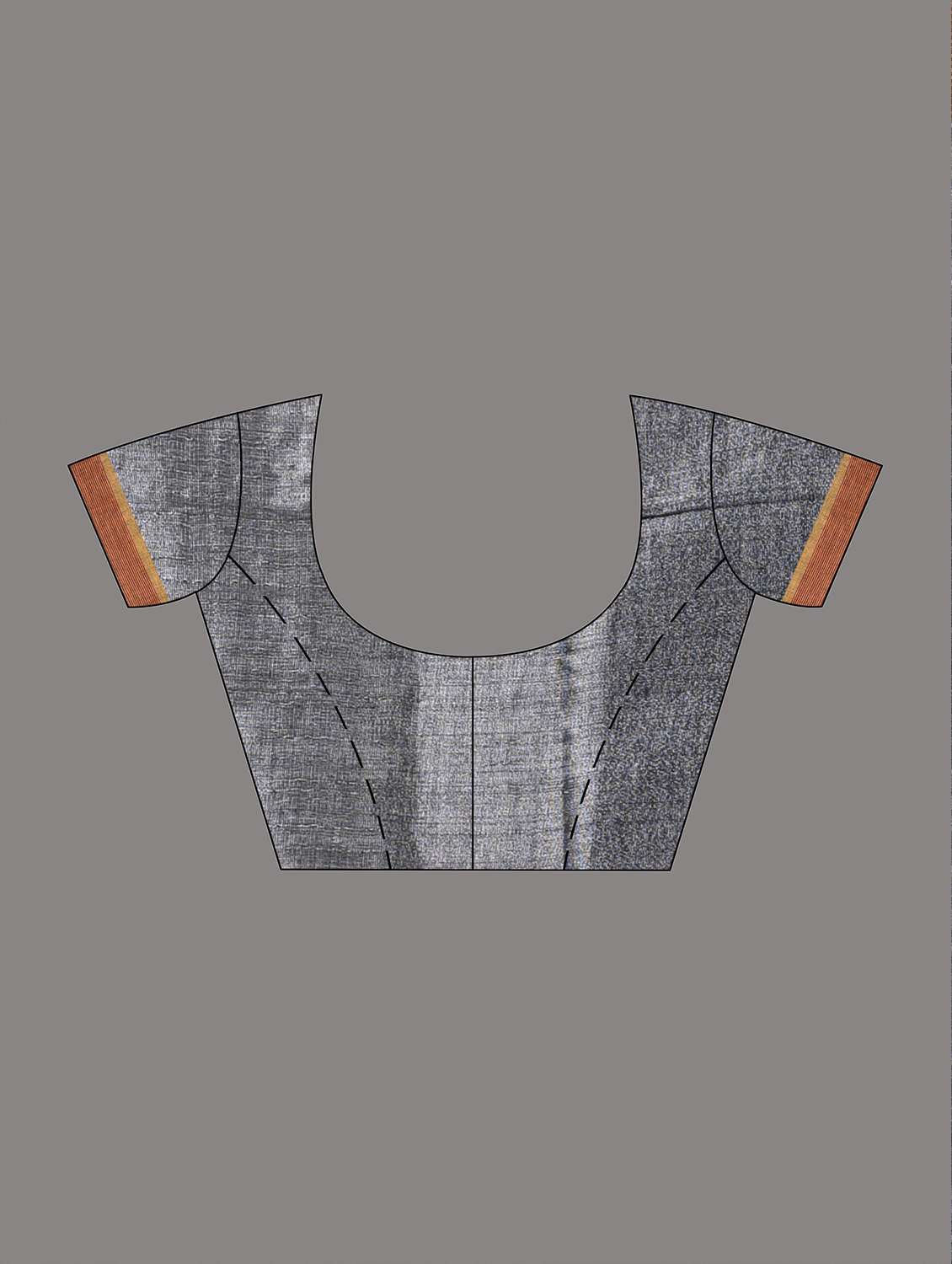 women solid with bordered handloom saree with blouse - 22060713 -  Standard Image - 5