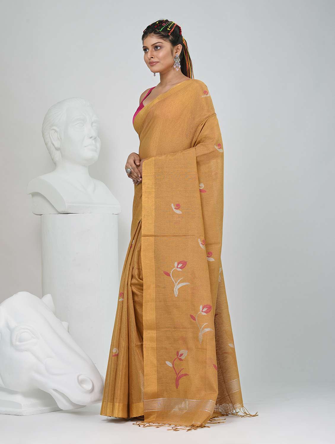 women self design handloom saree with blouse - 22060717 -  Standard Image - 3
