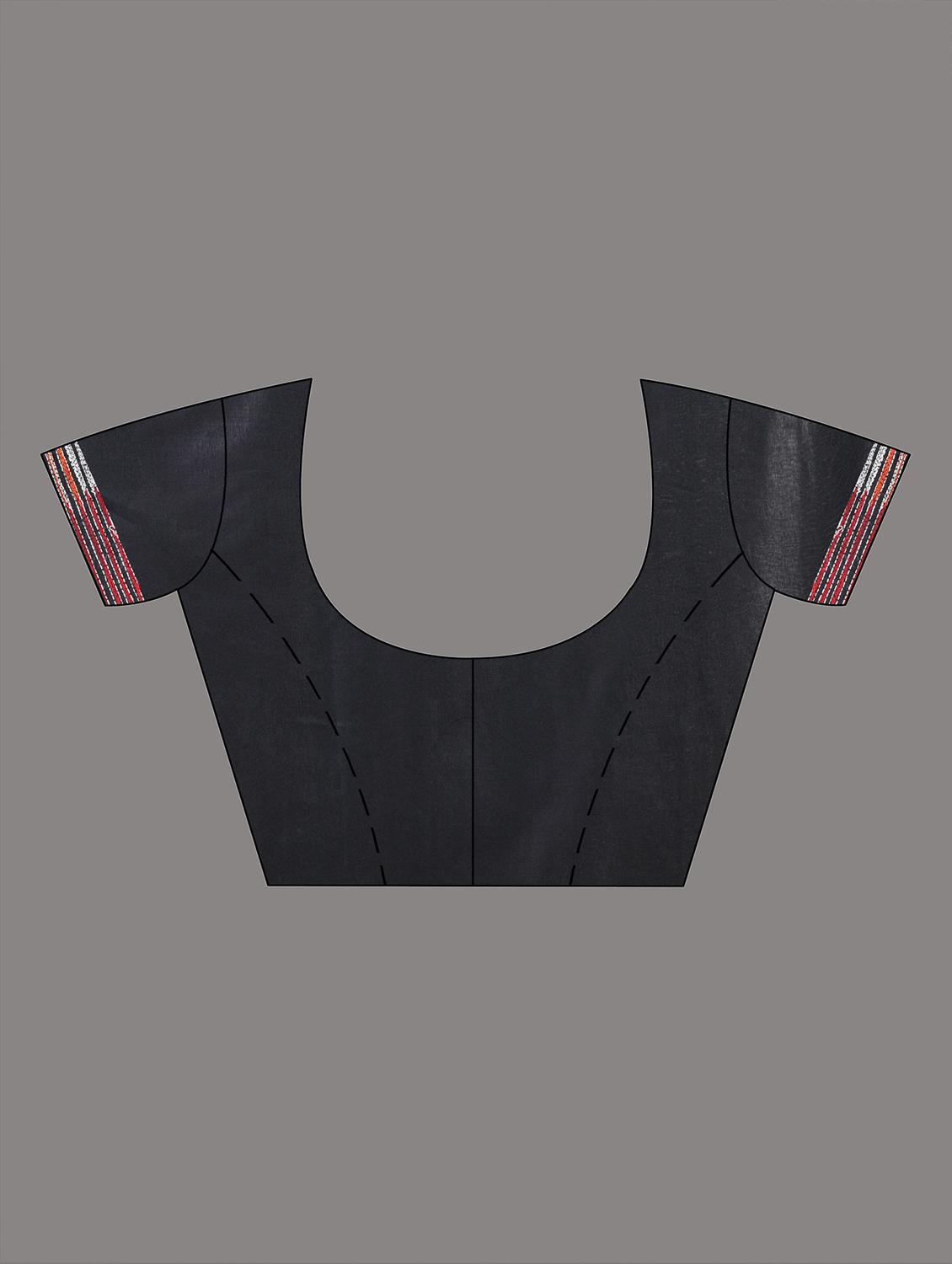 women solid with work handloom saree with blouse - 22060731 - Standard Image - 5