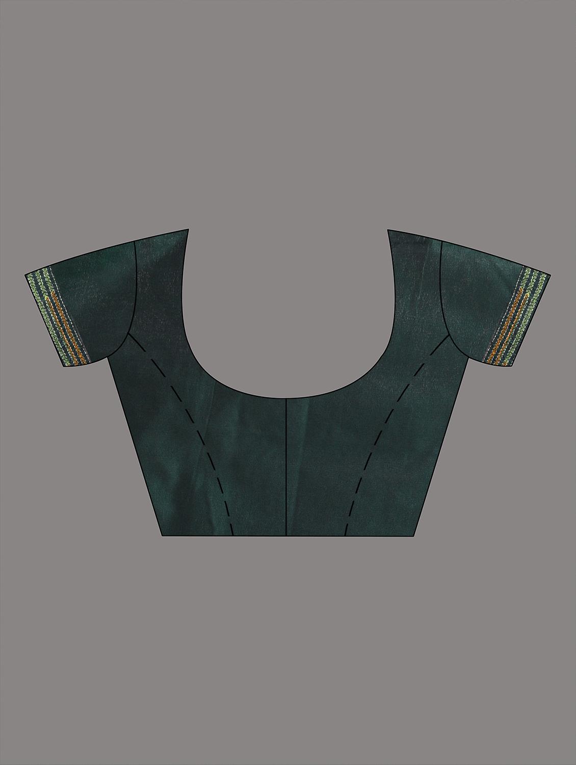 women solid with work handloom saree with blouse - 22060741 - Standard Image - 5