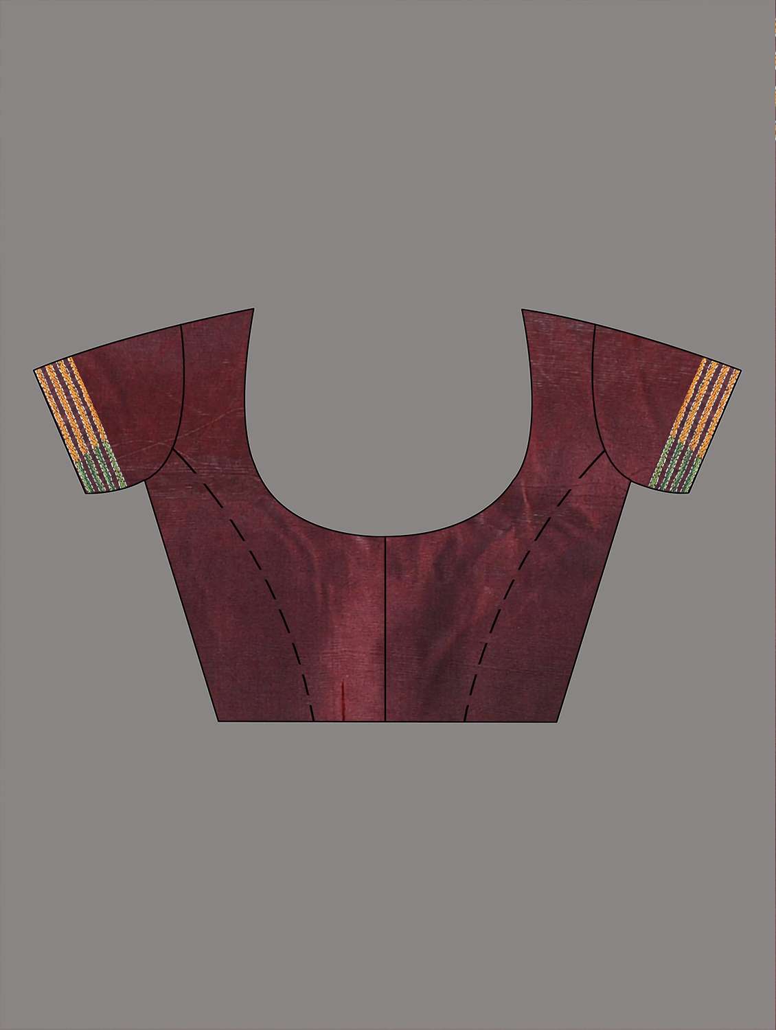 women solid with work handloom saree with blouse - 22060743 -  Standard Image - 5