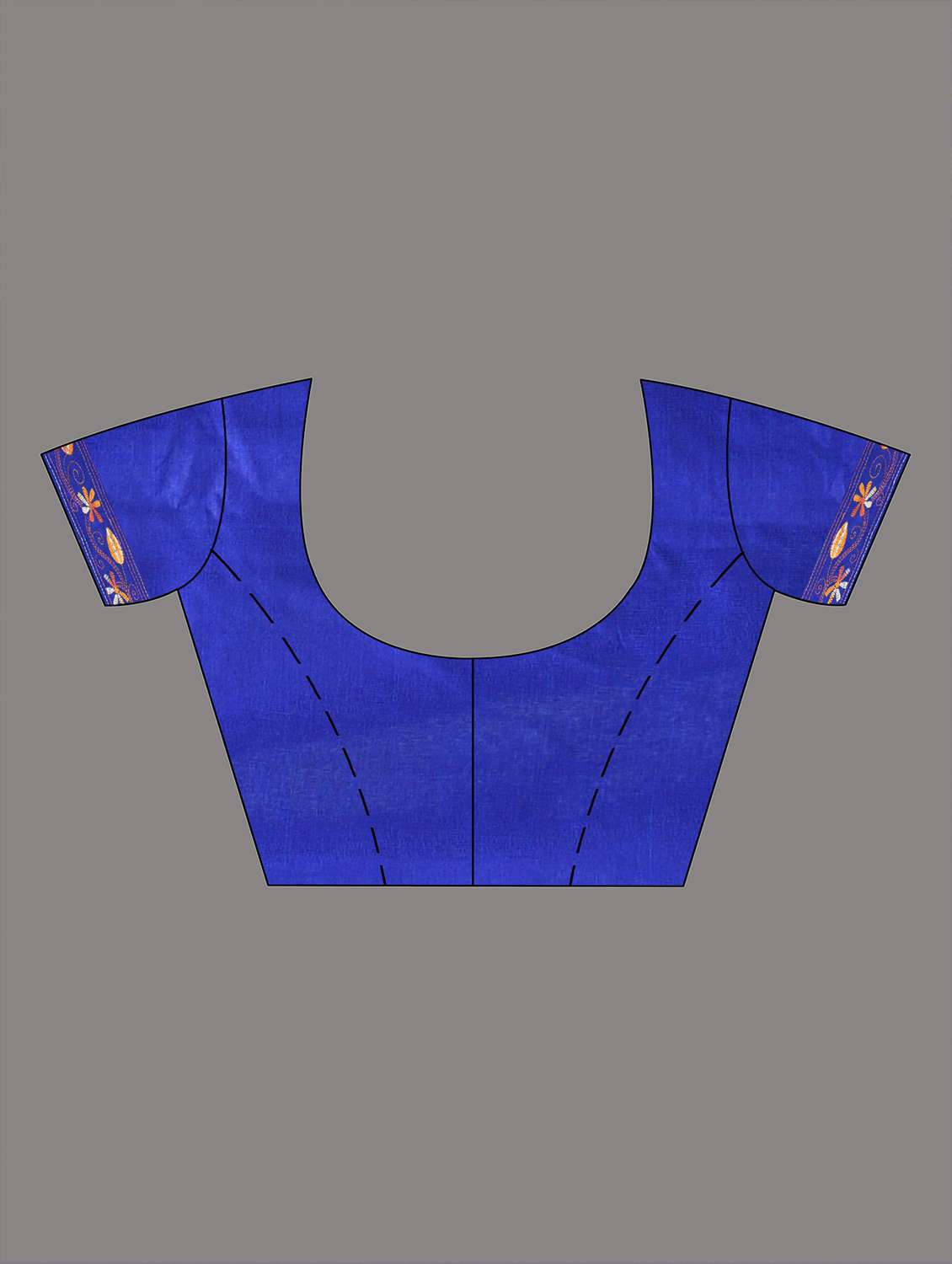 women solid with work handloom saree with blouse - 22060746 - Standard Image - 5
