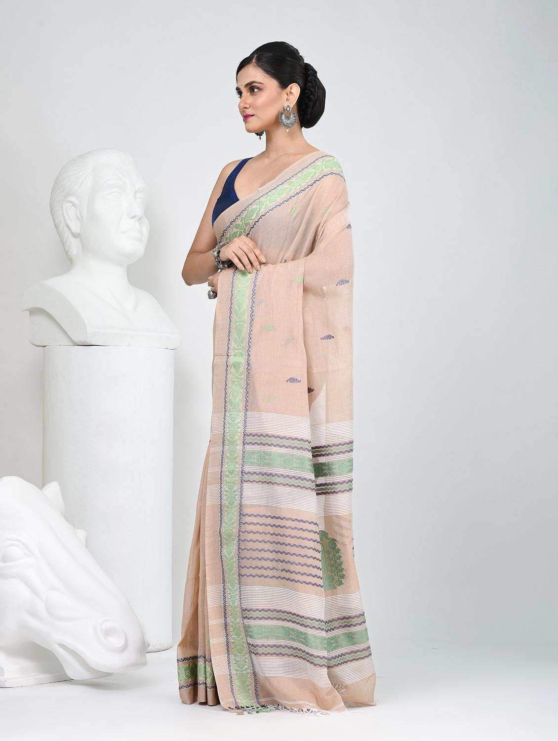 women self design handloom saree with blouse - 22060779 - Standard Image - 3