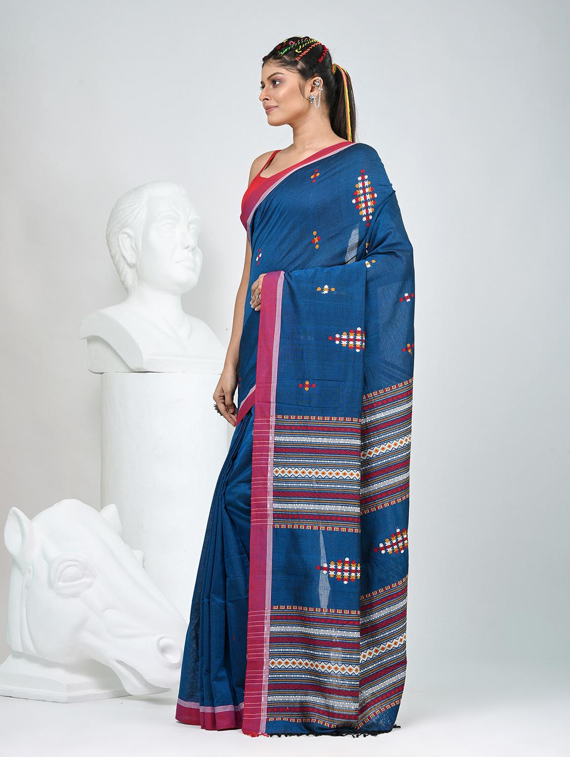 women self design handloom saree with blouse - 22060783 - Standard Image - 3