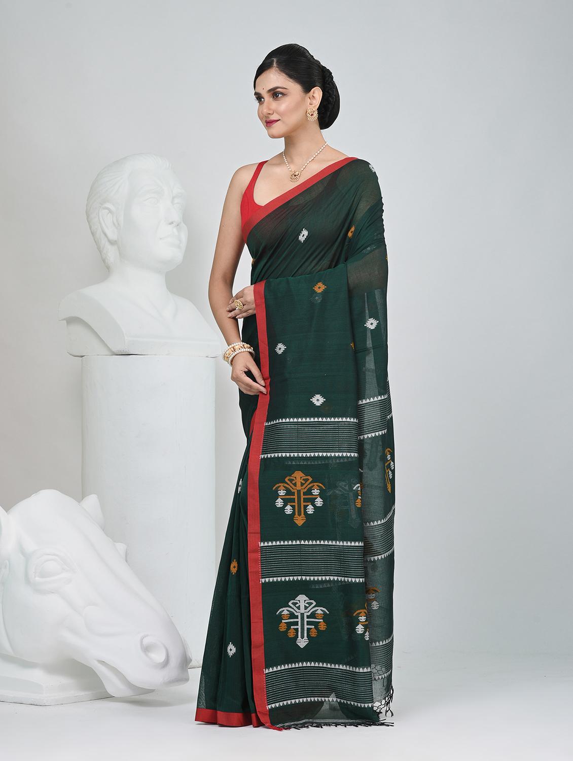 women self design handloom saree with blouse - 22060791 - Standard Image - 3