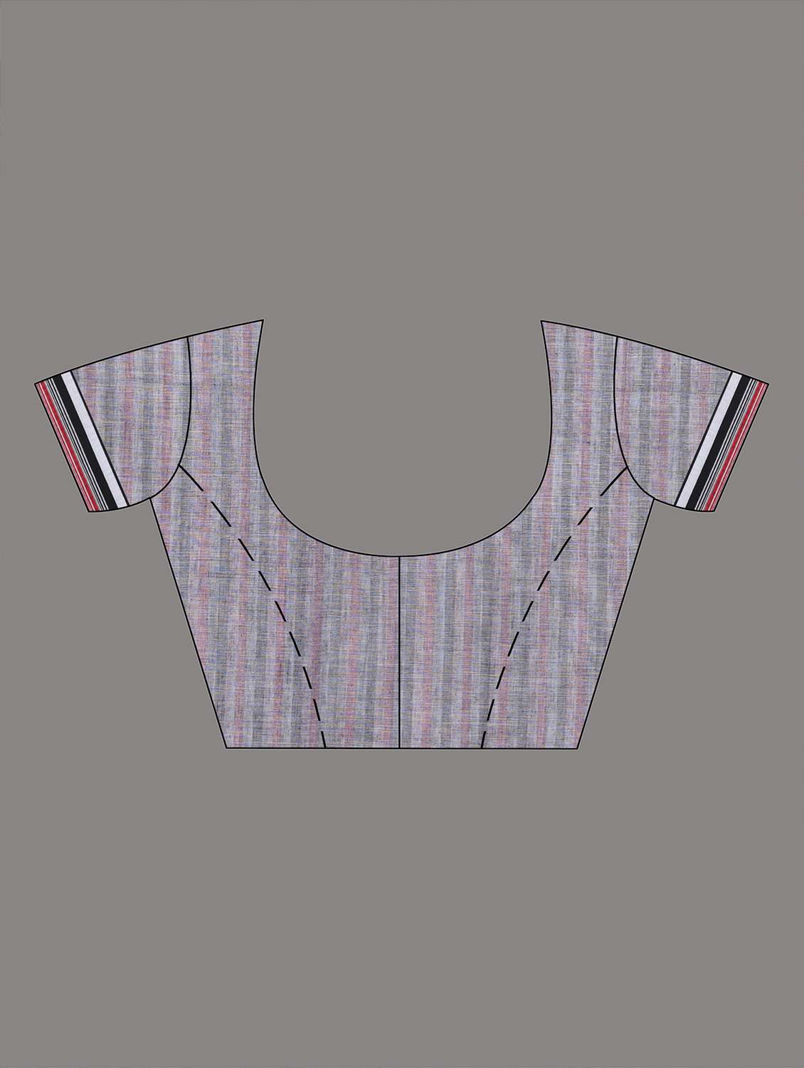 women striped handloom saree with blouse - 22060794 -  Standard Image - 5