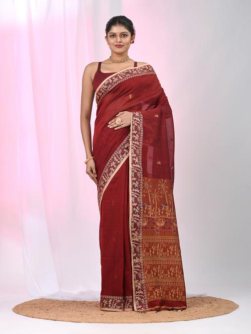 women self design handloom saree with blouse - 22060802 - Standard Image - 0
