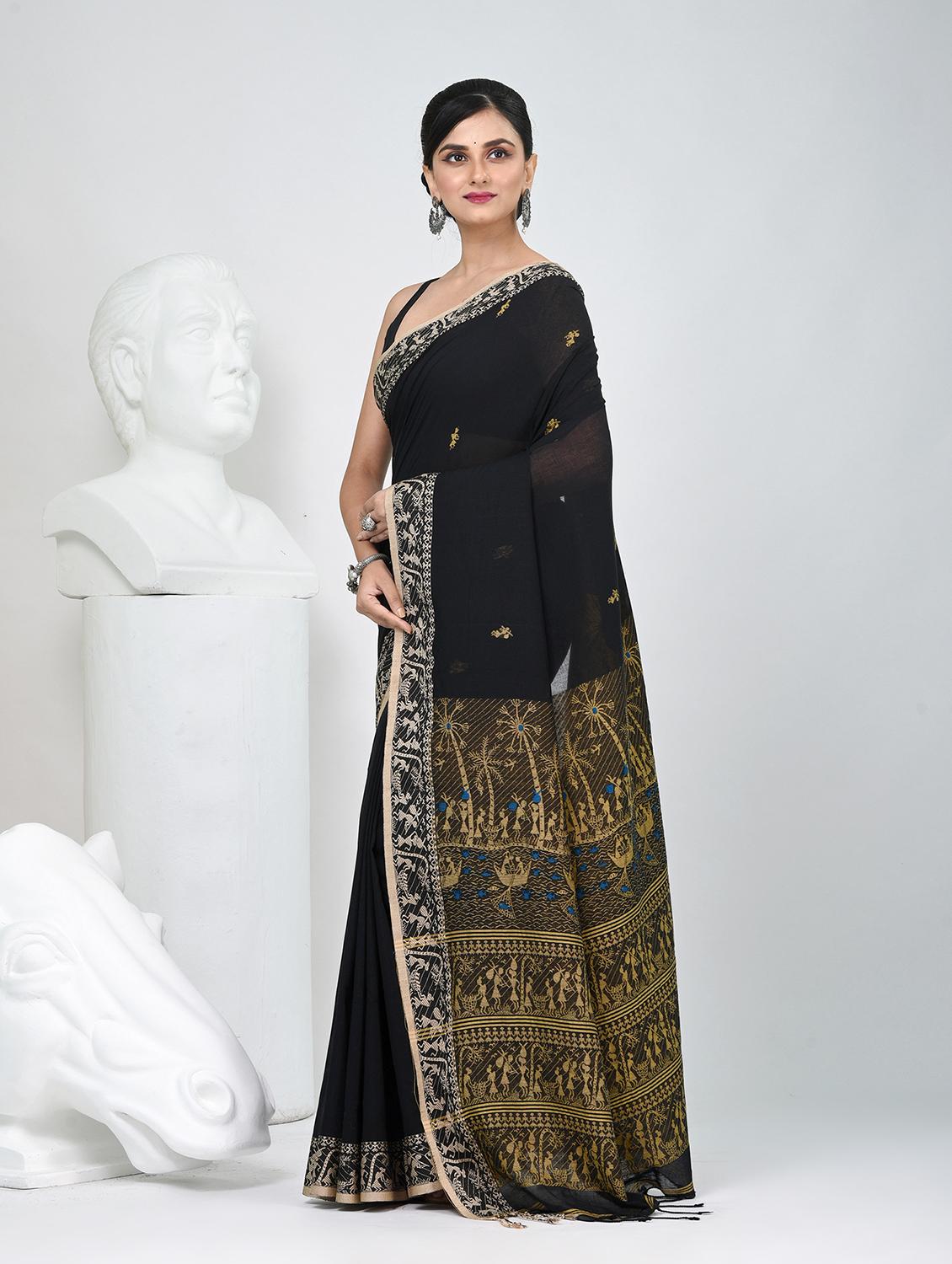 women self design handloom saree with blouse - 22060804 - Standard Image - 3