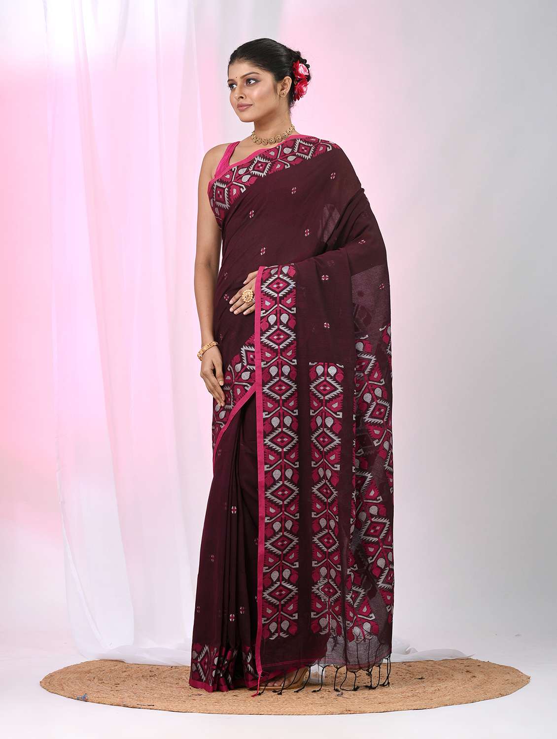 women self design handloom saree with blouse - 22060814 -  Standard Image - 3