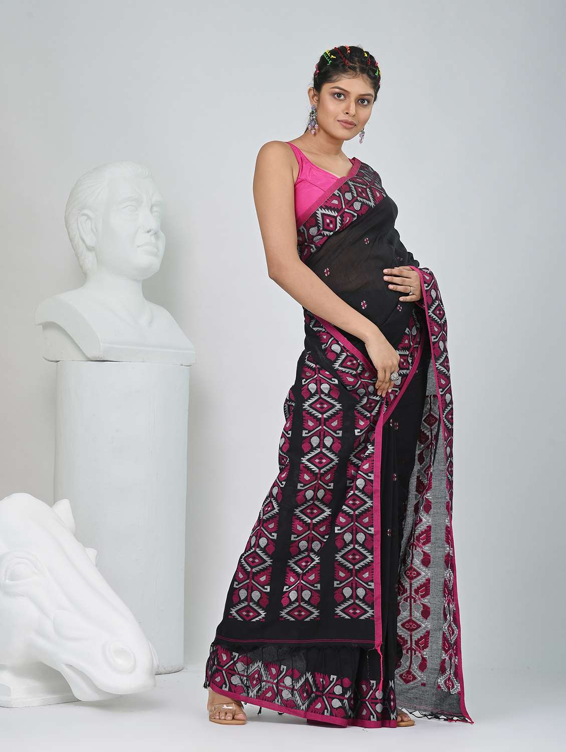 women self design handloom saree with blouse - 22060816 -  Standard Image - 3