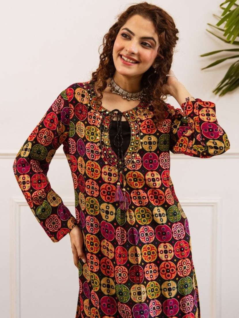 women printed long sleeve kurta palazzo set - 22060860 - Standard Image - 3
