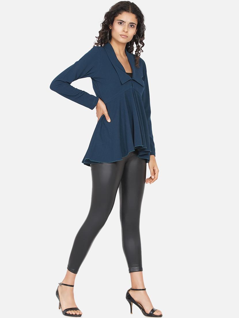 women solid long sleeve asymmetric top - 22060865 - Standard Image - 5
