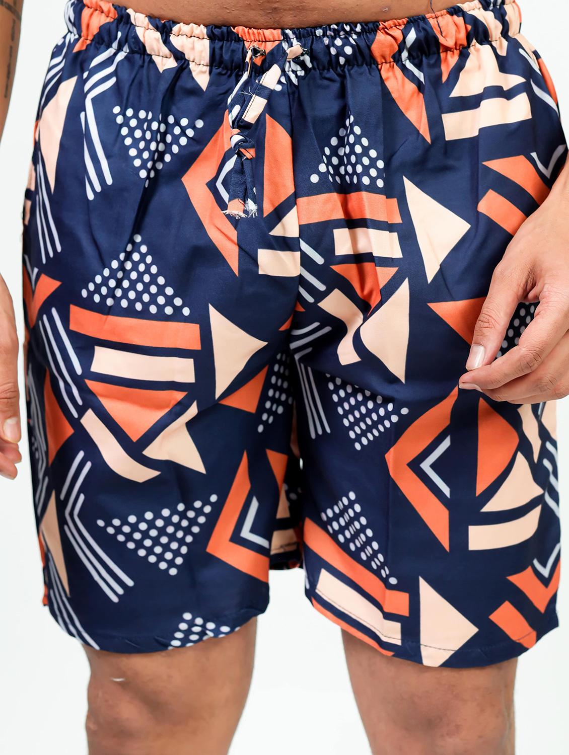 men printed shirt and shorts loungewear set - 22060899 - Standard Image - 3
