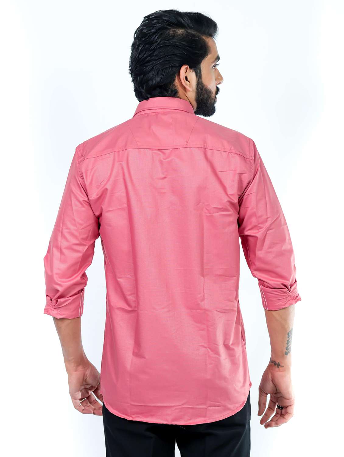 men solid collared long sleeve regular fit shirt - 22060949 - Standard Image - 3