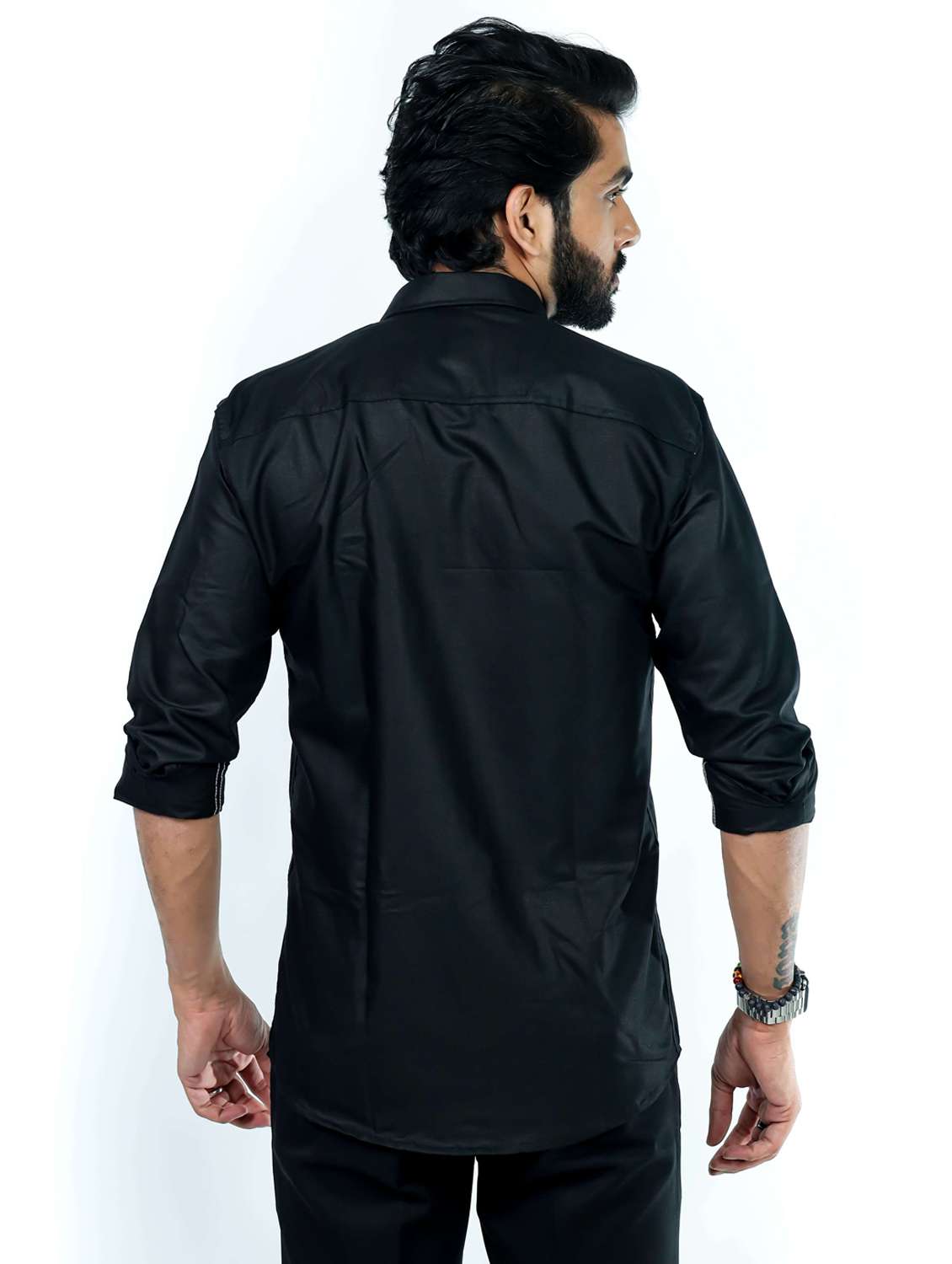 men solid collared long sleeve regular fit shirt - 22061057 - Standard Image - 3