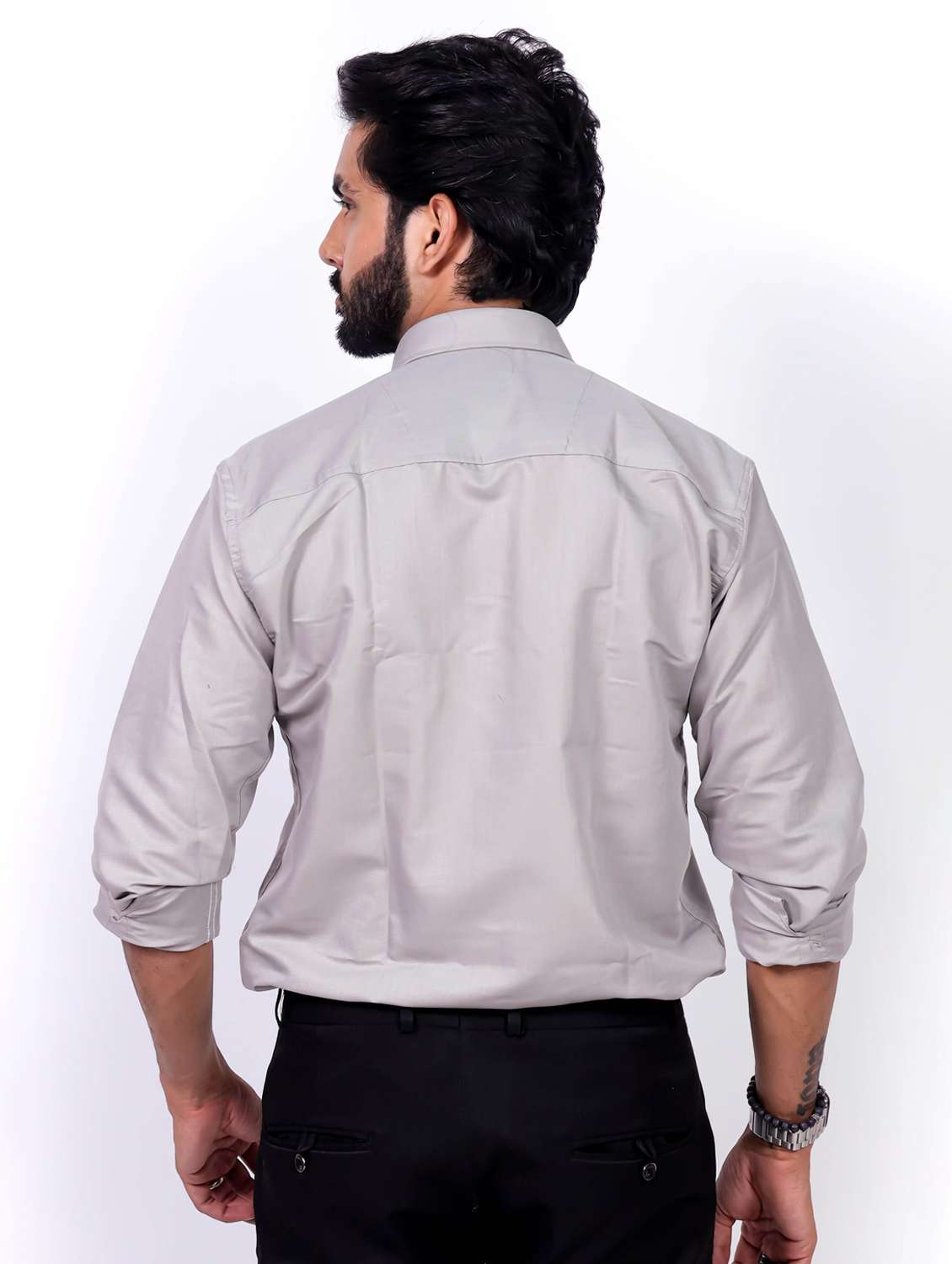 men solid collared long sleeve regular fit shirt - 22061061 - Standard Image - 3