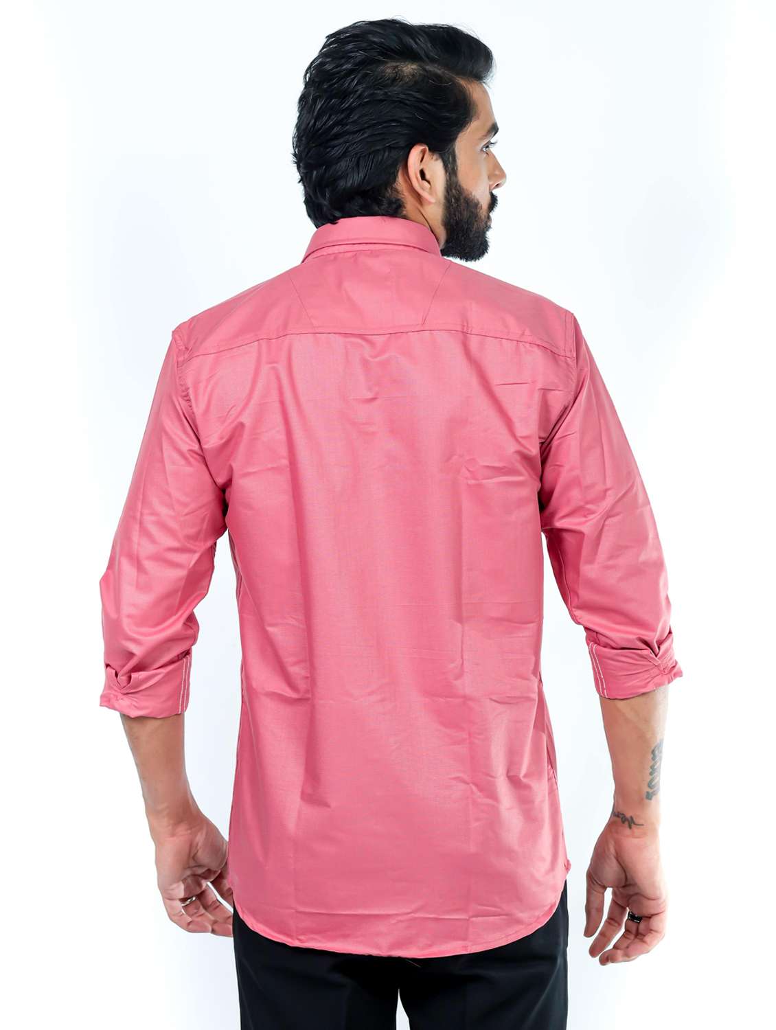 men solid collared long sleeve regular fit shirt - 22061072 - Standard Image - 3