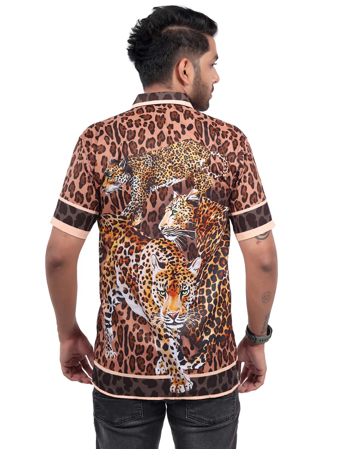 men animal printprint short sleeve regular fit shirt - 22061172 -  Standard Image - 3