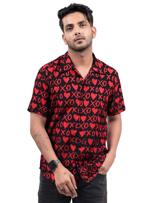 men printed short sleeve regular fit shirt - 22061182 - Standard Image - 0