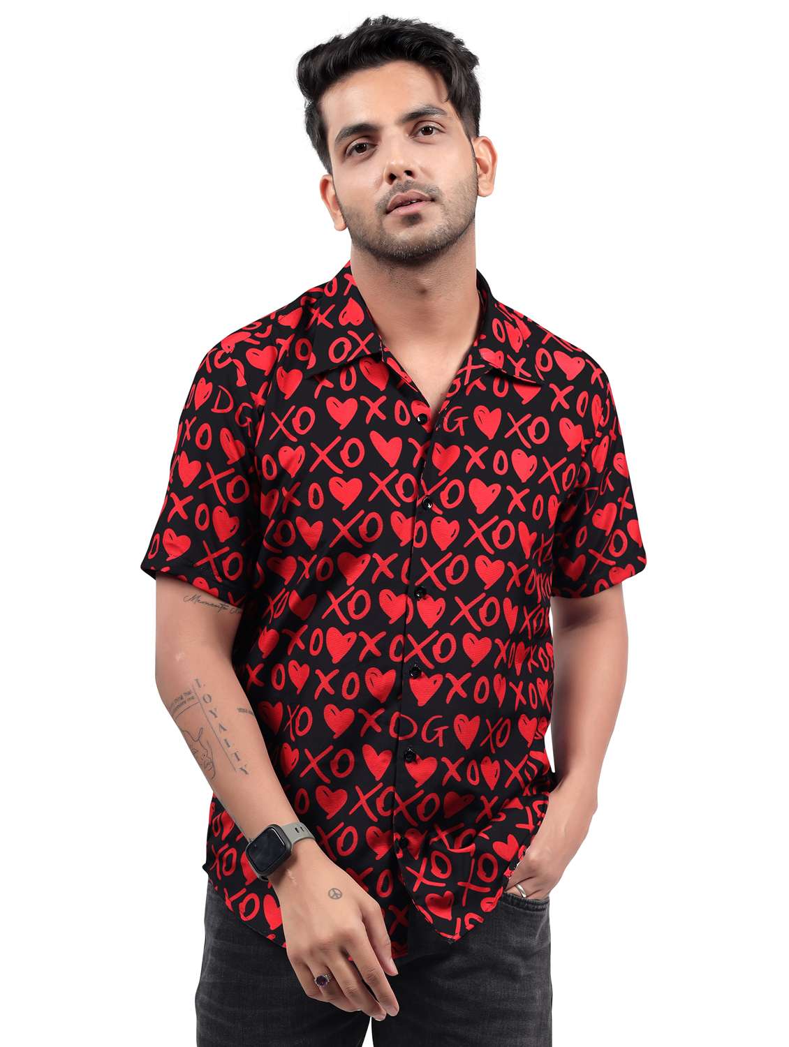 men printed short sleeve regular fit shirt - 22061182 - Zoom Image - 0