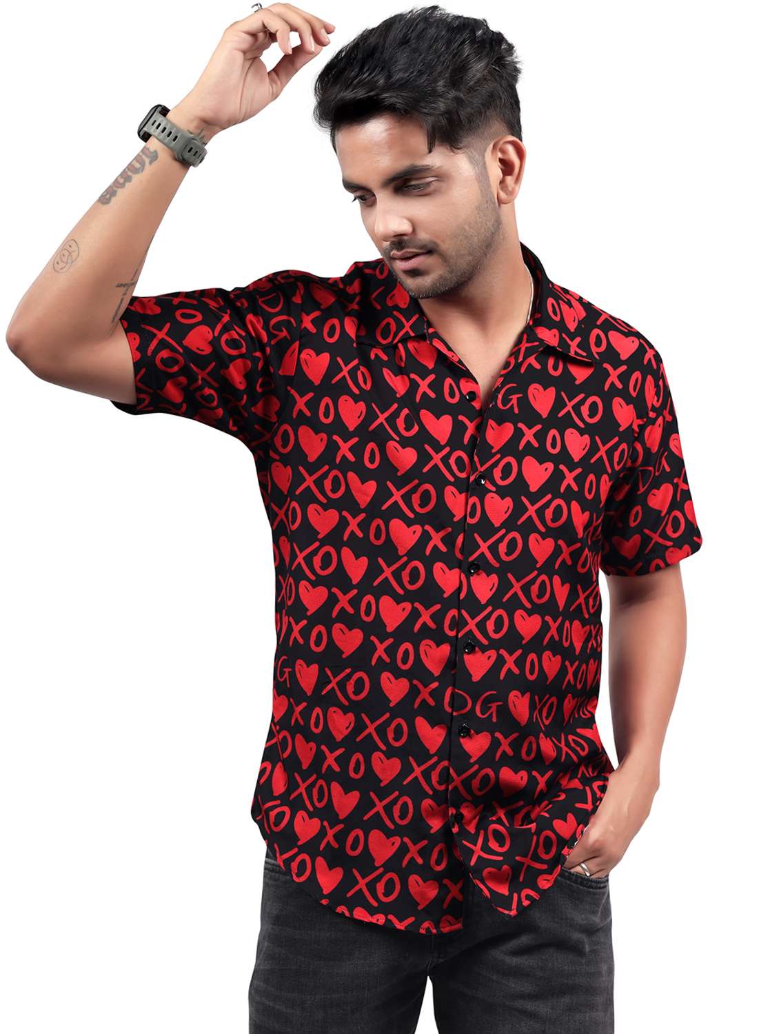 men printed short sleeve regular fit shirt - 22061182 - Standard Image - 3