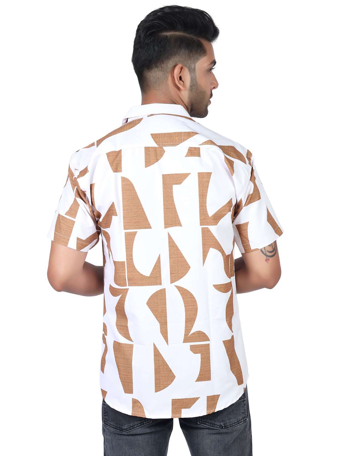 men printed short sleeve regular fit shirt - 22061279 -  Standard Image - 3