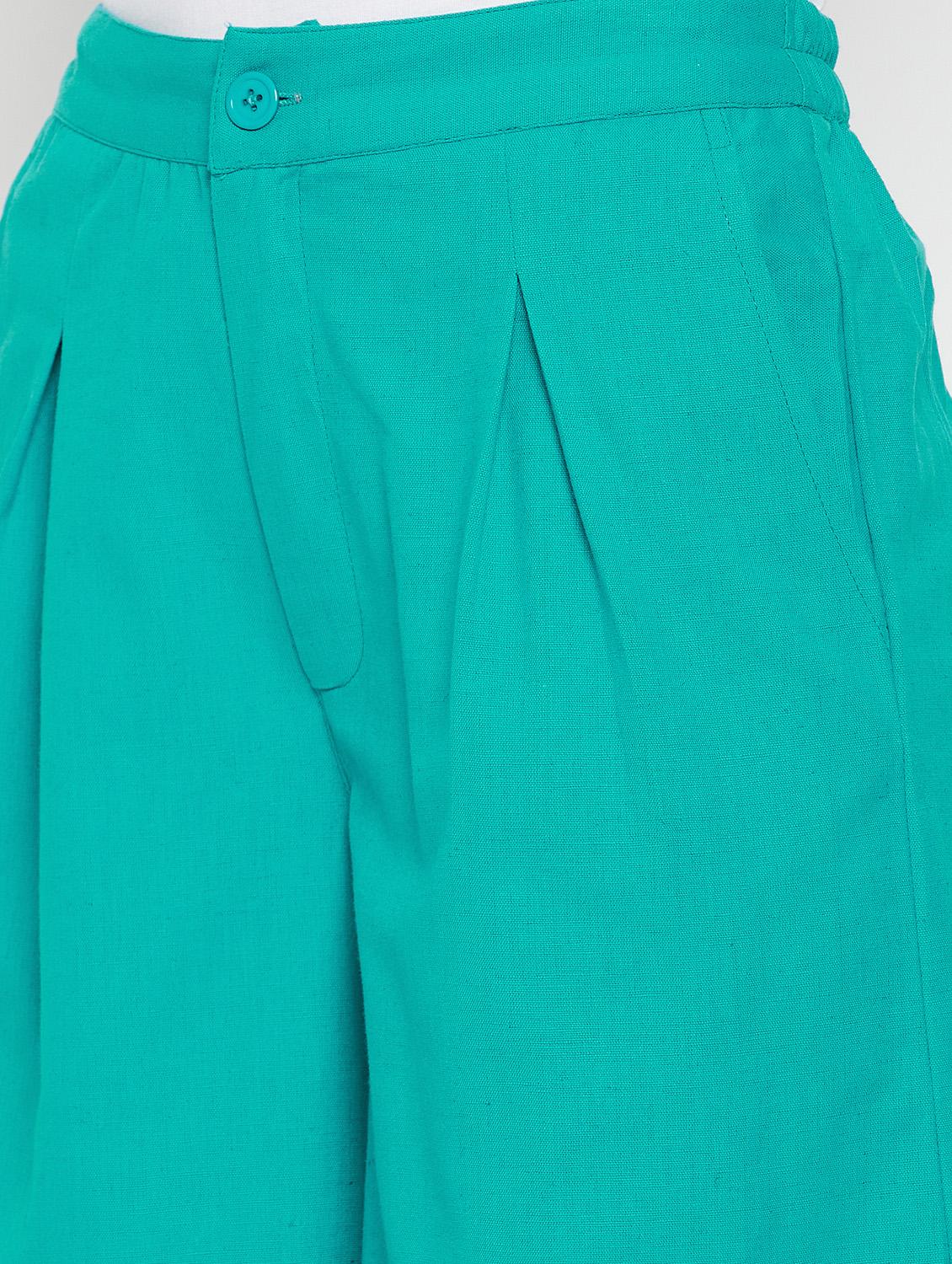 women solid mid rise flared palazzo - 22061338 - Standard Image - 5