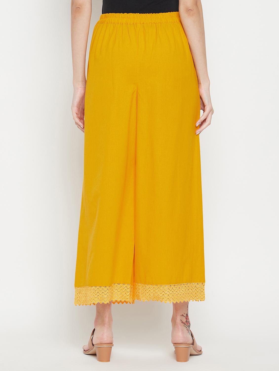 women solid mid rise flared palazzo - 22061340 - Standard Image - 3
