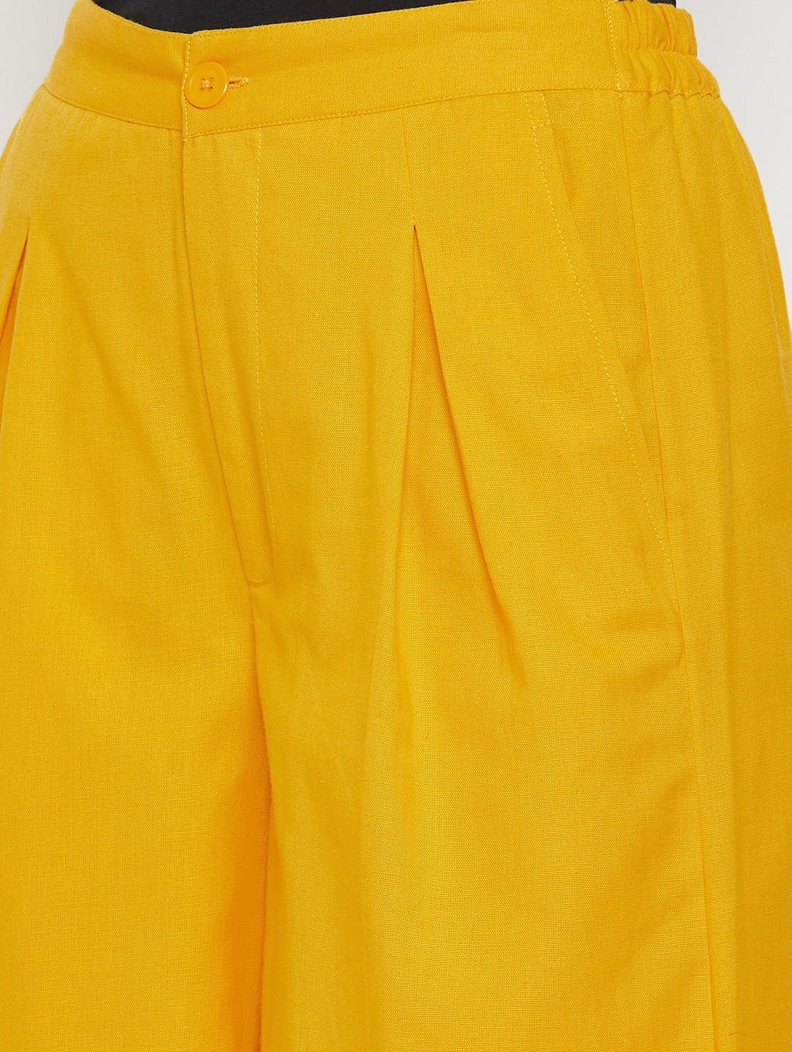 women solid mid rise flared palazzo - 22061340 - Standard Image - 5