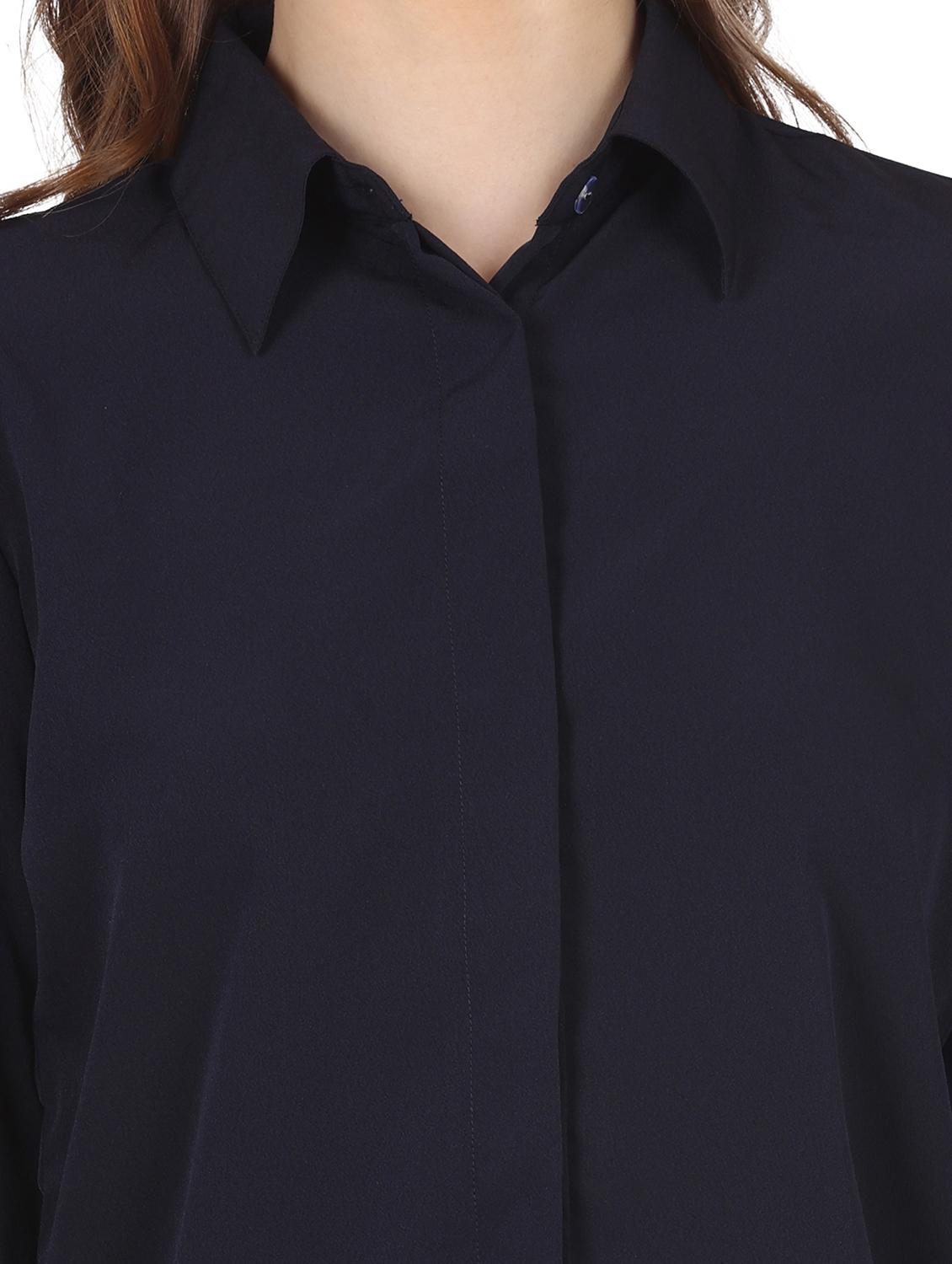 women solid collared puff sleeve shirt - 22061357 - Standard Image - 5