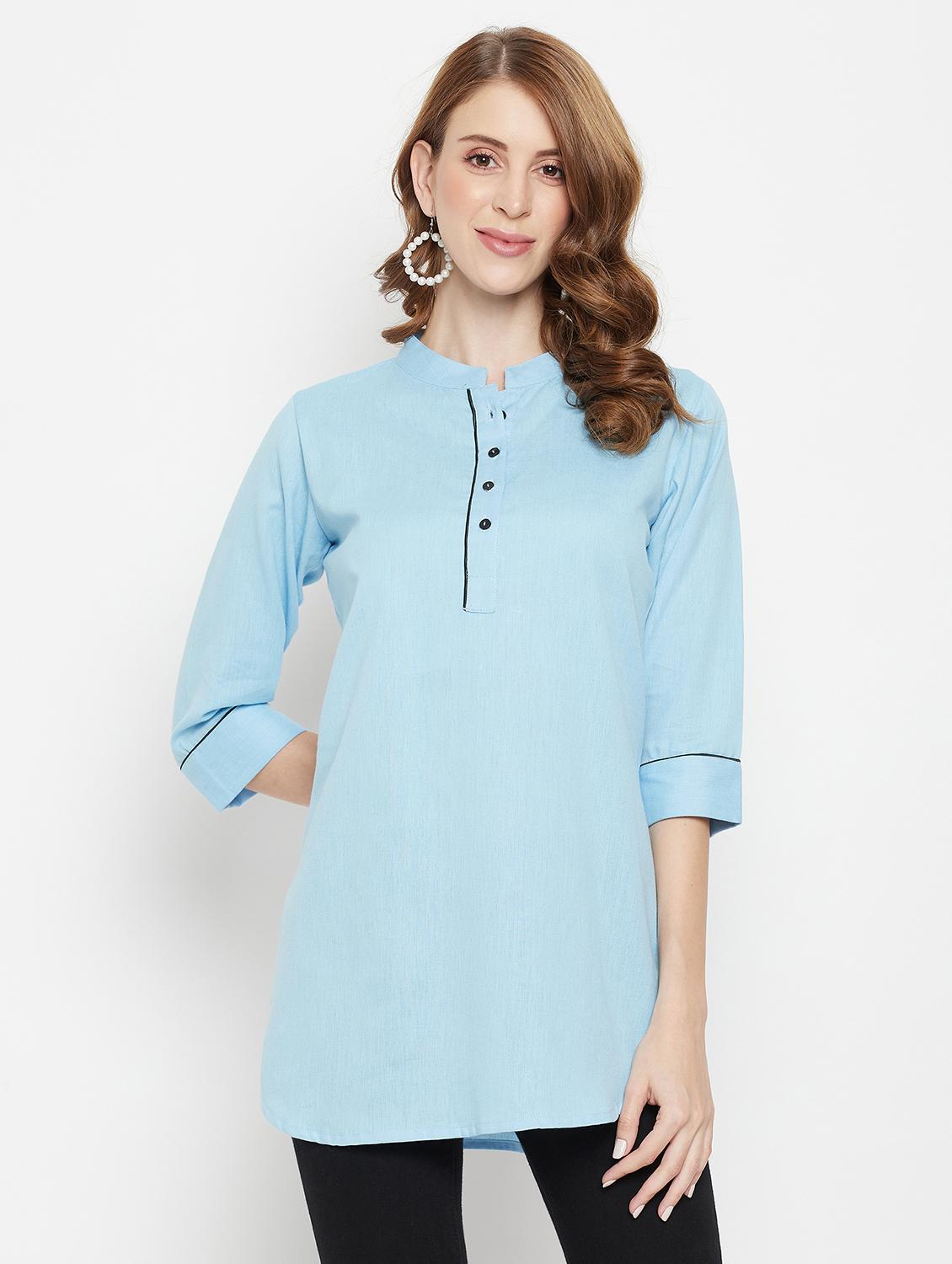 women three quarter sleeve straight kurti