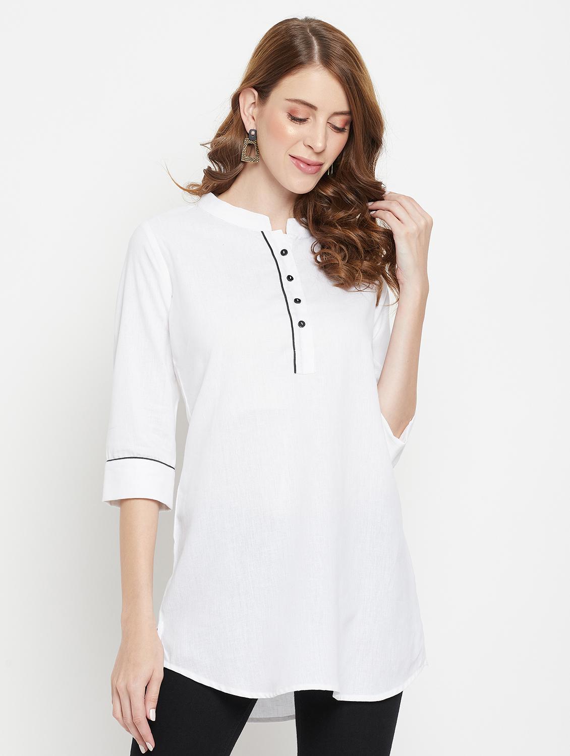 women three quarter sleeve straight kurti