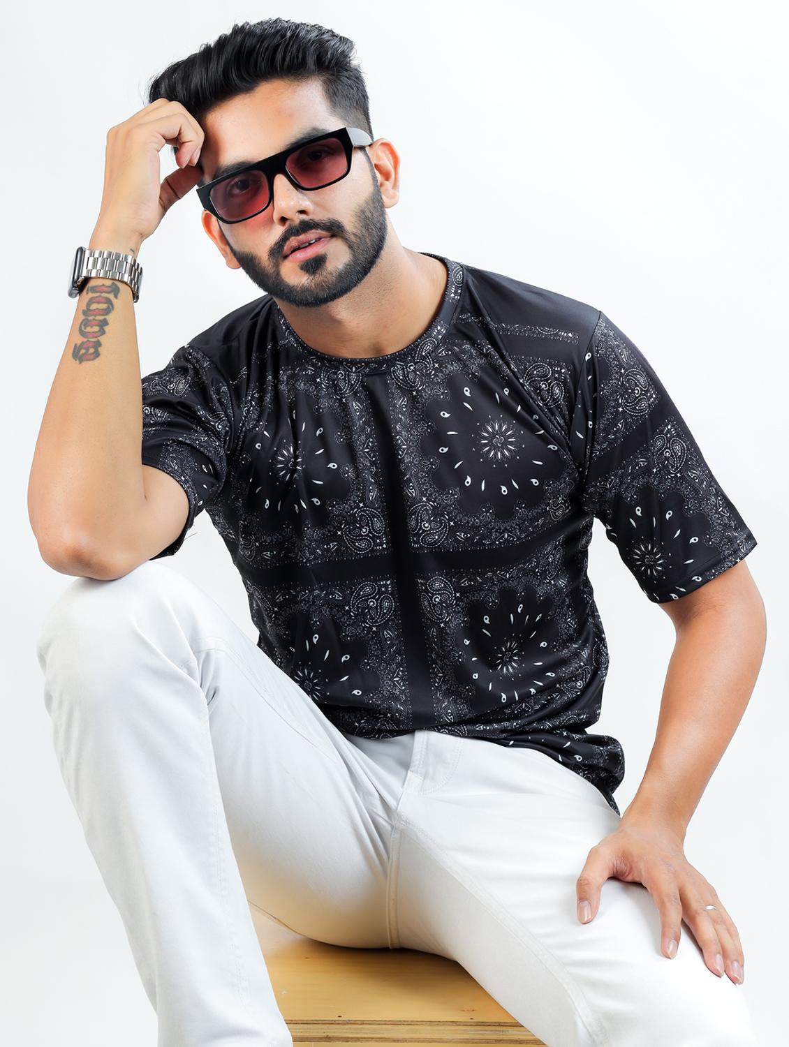 men printed short sleeve regular fit t-shirt