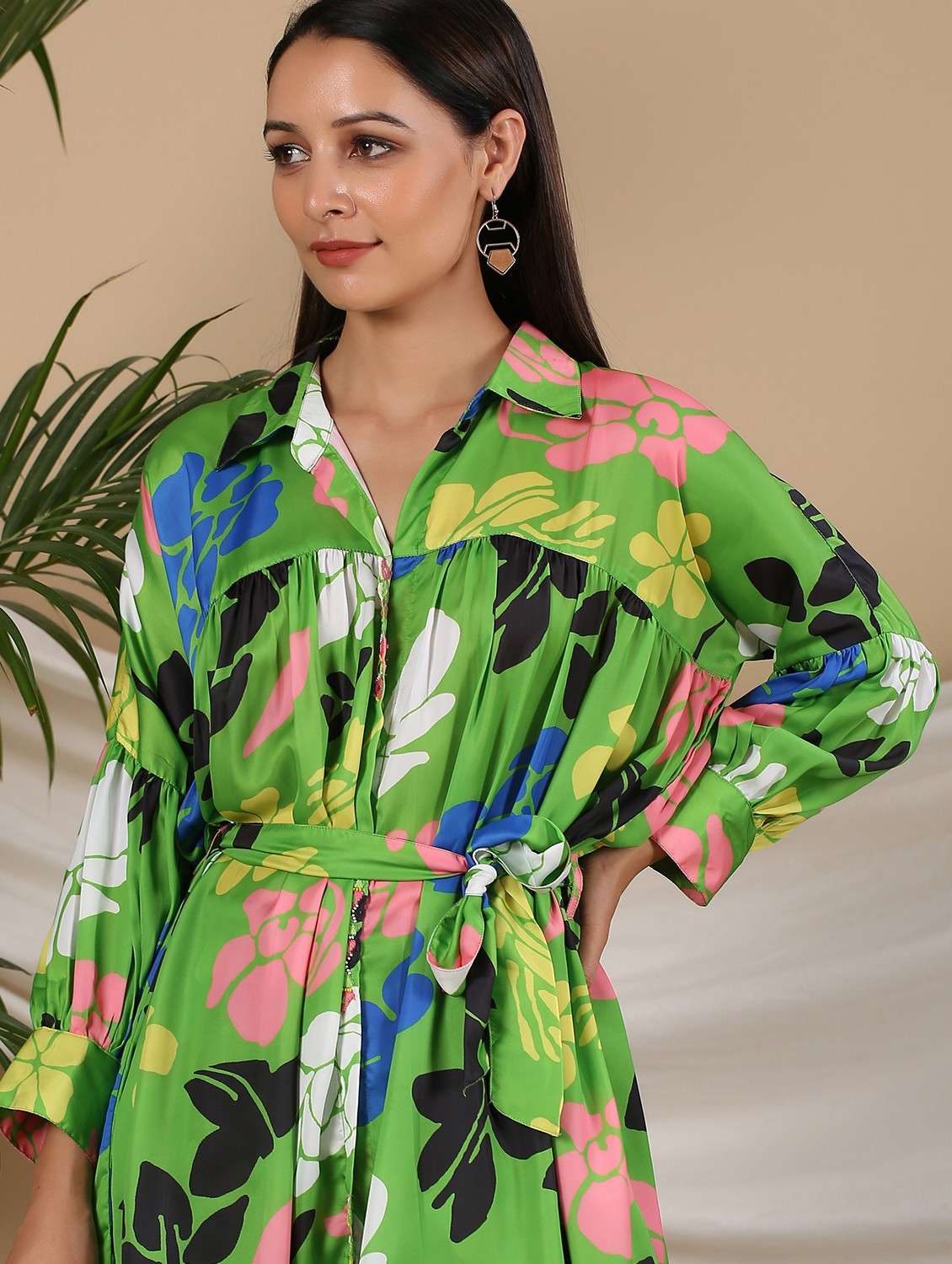 women floral printed long sleeve ethnic co-ord set - 22061506 - Standard Image - 3