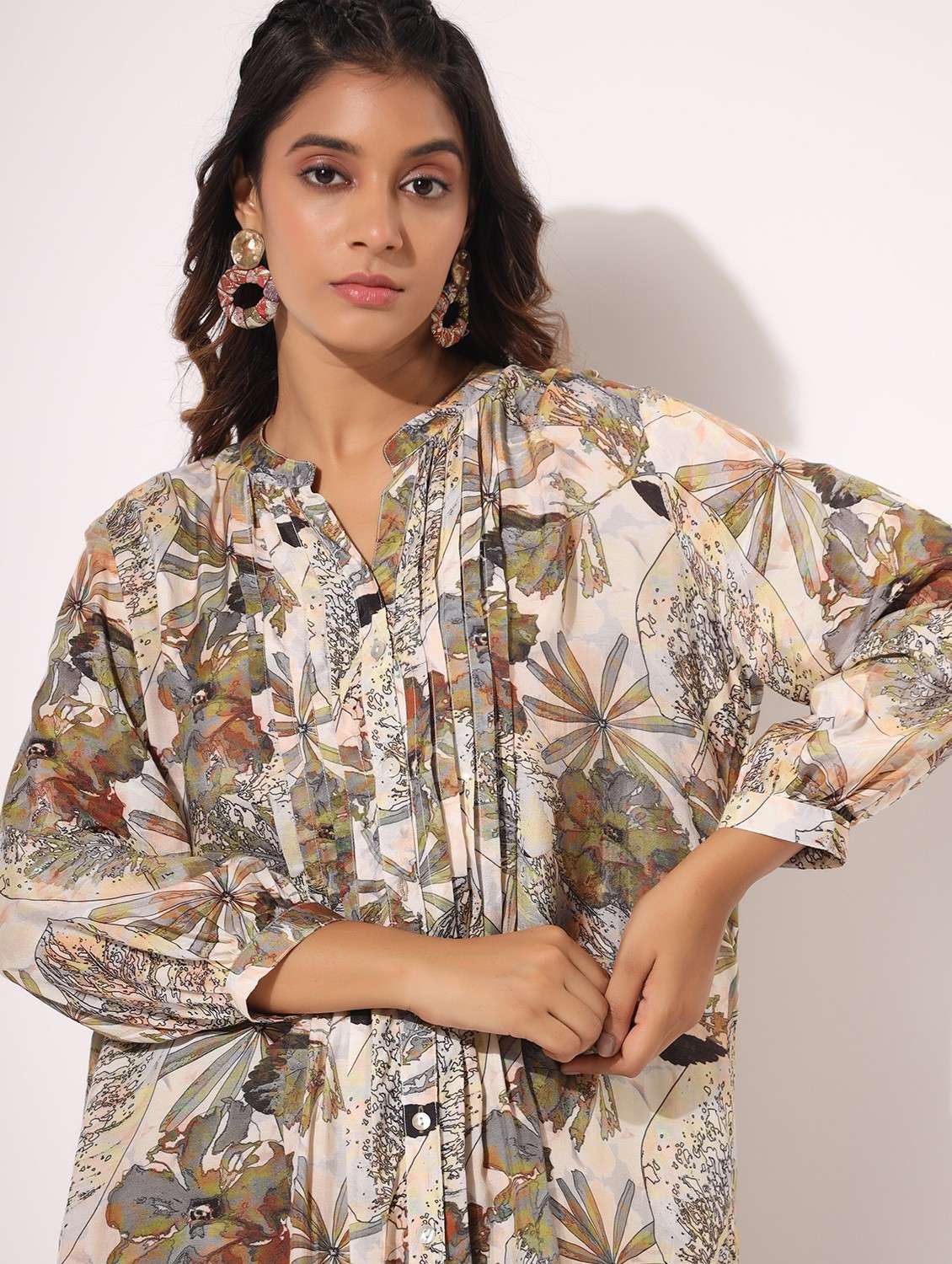 women floral printed long sleeve dhoti kurta set - 22061509 - Standard Image - 3