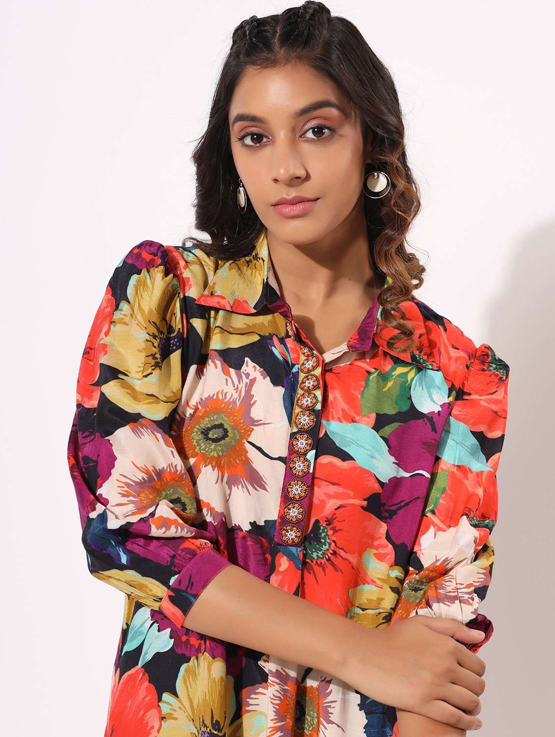 women floral printed three quarter sleeve kurta salwar set - 22061513 - Standard Image - 3