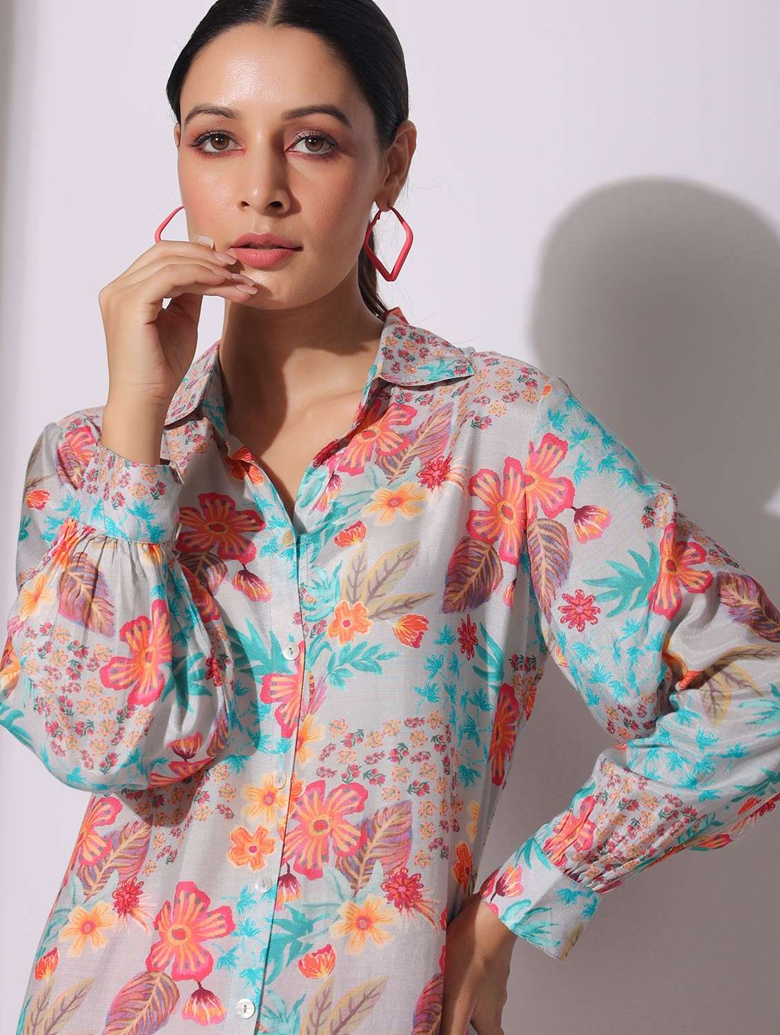 women floral printed three quarter sleeve kurta salwar set - 22061514 -  Standard Image - 3