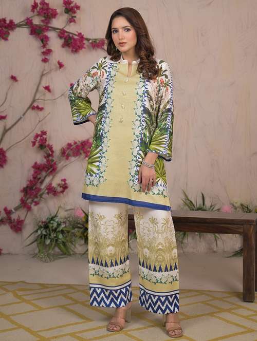 green rayon coord set - 22061538 -  Standard Image - 0