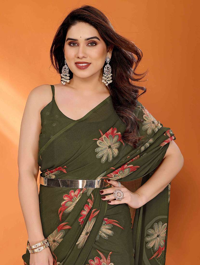women floral printed saree with blouse - 22061567 -  Standard Image - 5