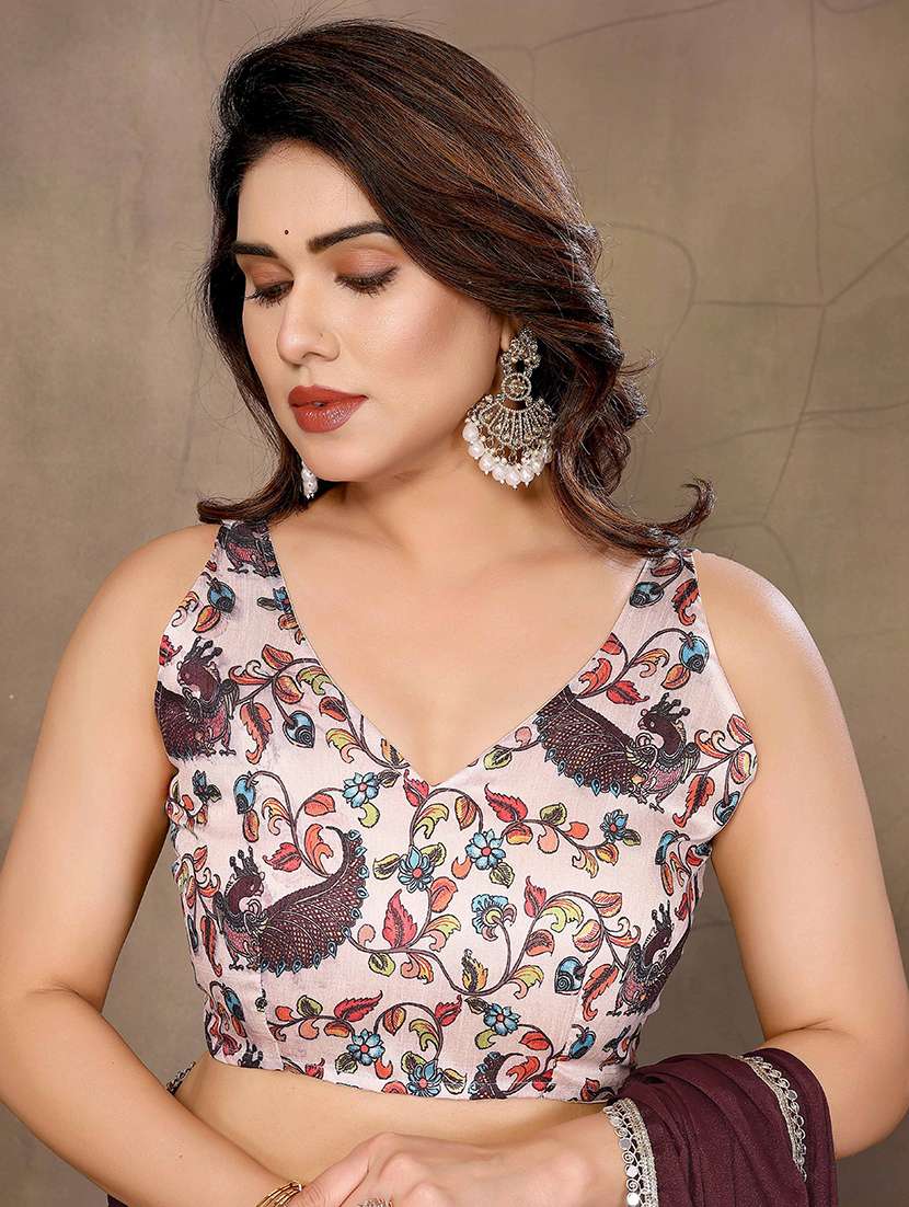 women solid plain embellished bordered saree with blouse - 22061584 -  Standard Image - 3