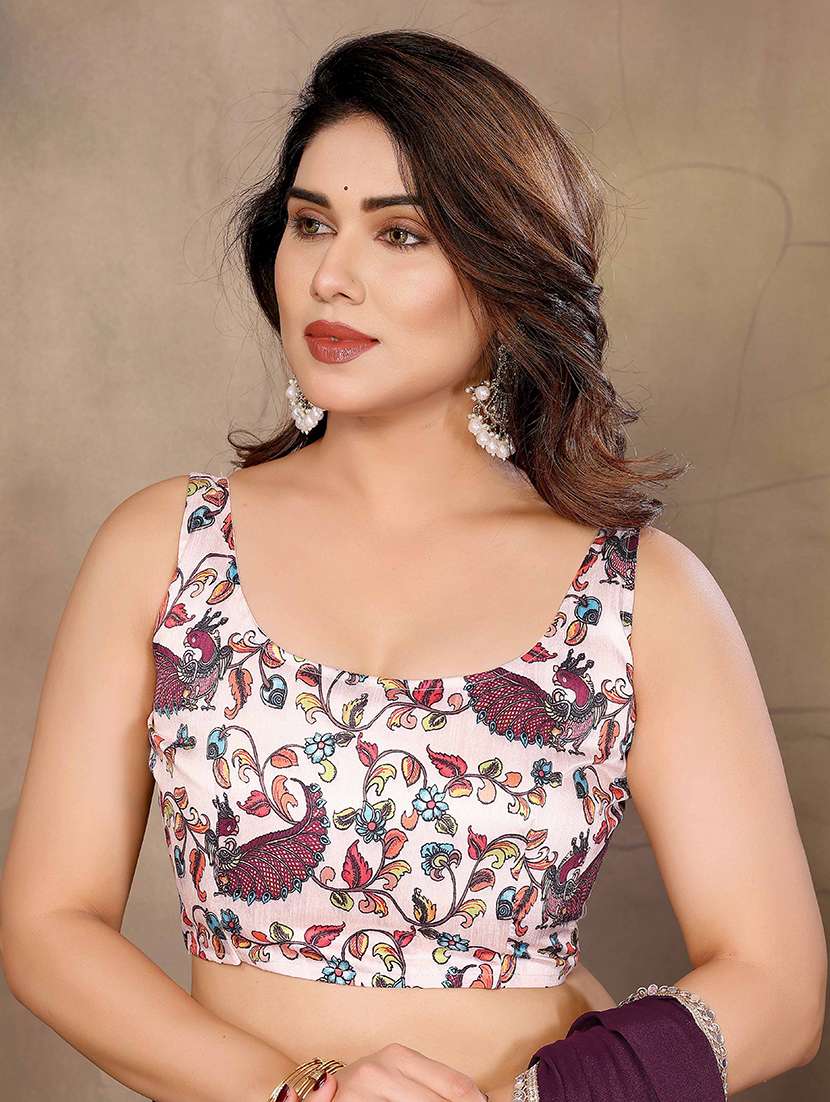 women solid plain embellished bordered saree with blouse - 22061588 -  Standard Image - 5